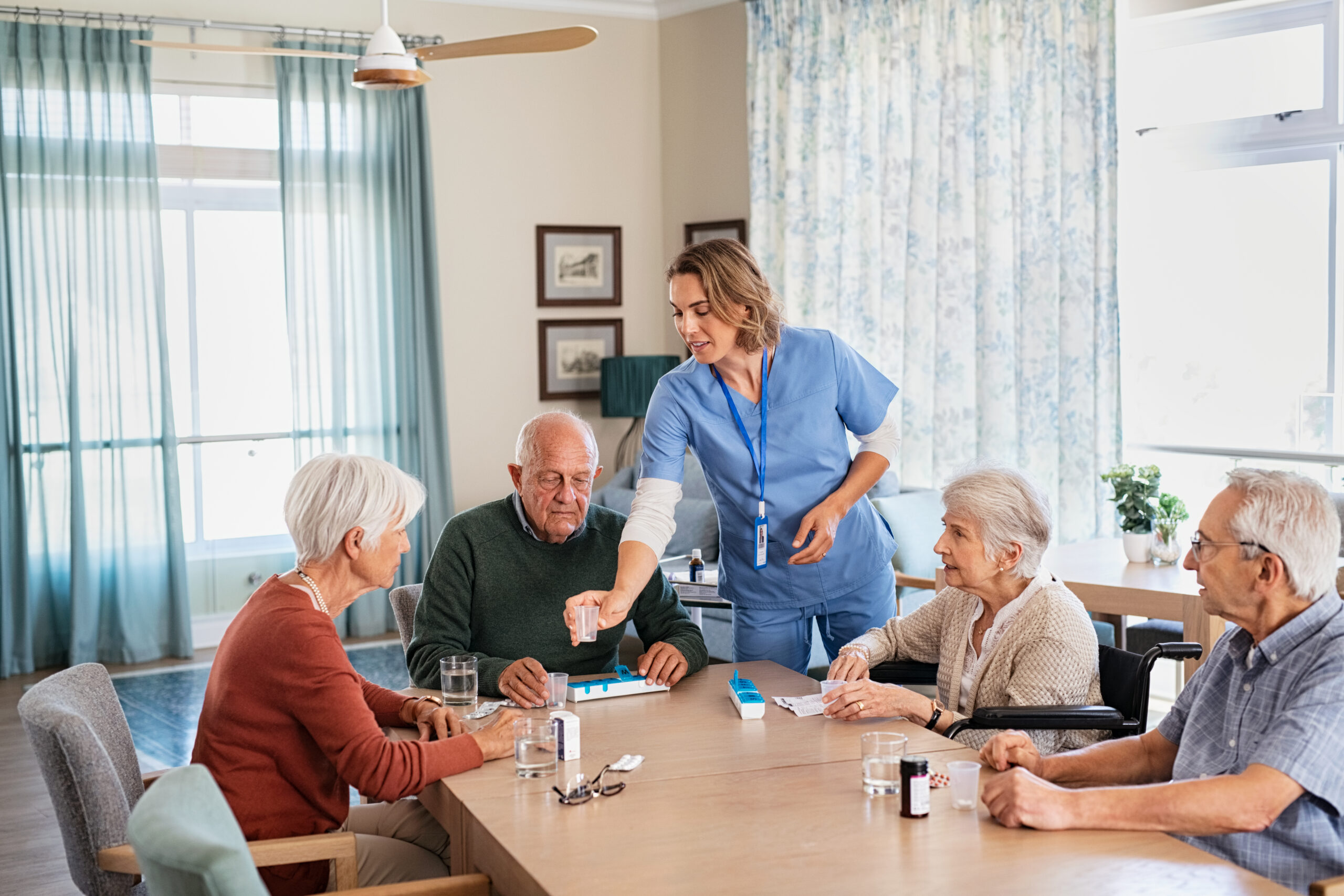 Nurse with Care Home Resident