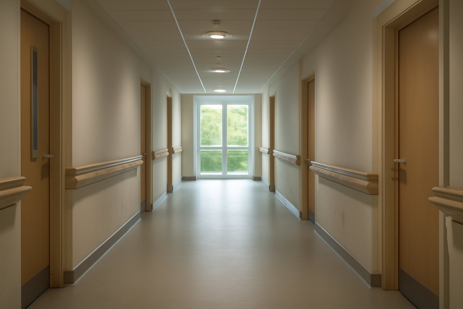 Care home corridor designed for resident safety